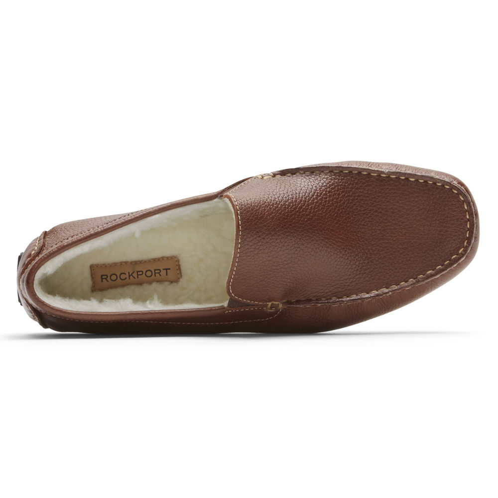 Rockport Mens Slippers Brown - Rhyder - UK 126-LCBZGT